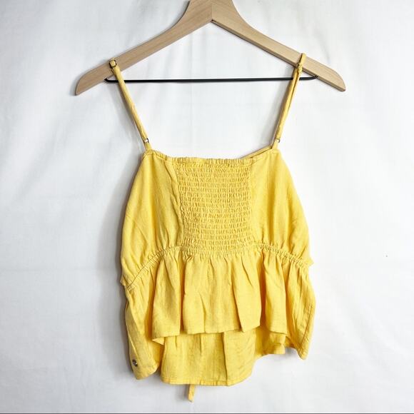 ROXY Very Sunny Textured Stripe Cotton Blend Peplum Top NWT in Medium - Picture 7 of 8